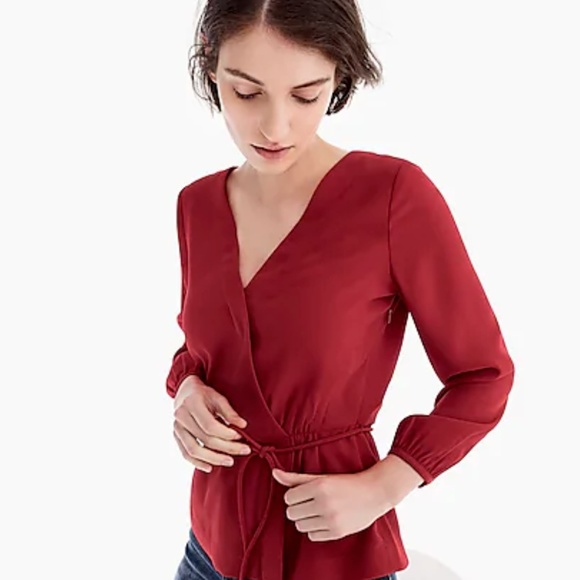 J. Crew Tops - J. Crew Drapey crepe faux-wrap top